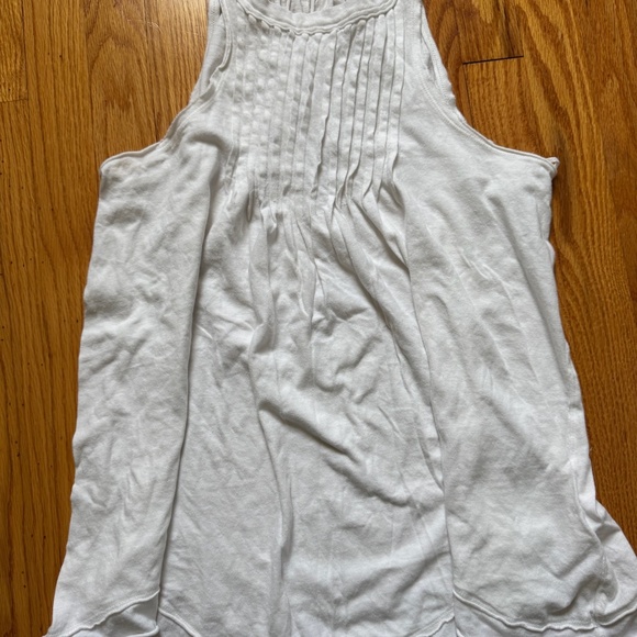We the free free people white/off-white tank top with pleats and ruffles size s - Picture 5 of 6